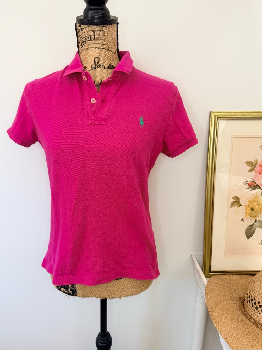 Ralph Lauren Skinny Fit Fuchsia Top Sz L